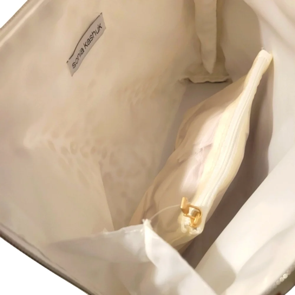Sonia Kashuk Gold and Cream Animal Print Bag Set - Picture 2 of 5